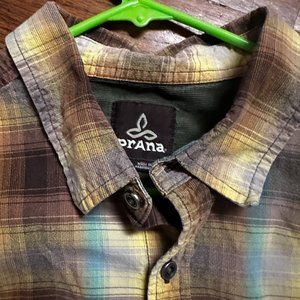 Prana mens flannel size large - you deserve this perfect shirt - ships fast!